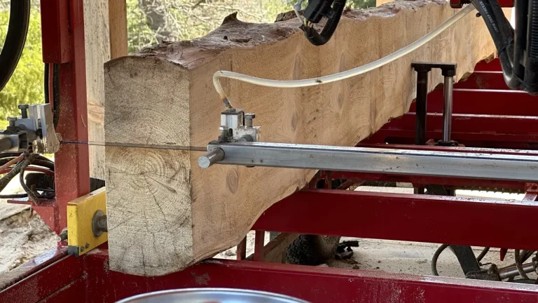 Live Edge Beam being milled