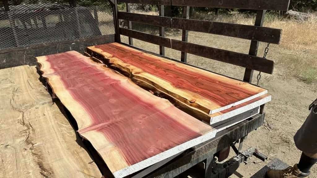 Redwood finished milling ready for the kiln