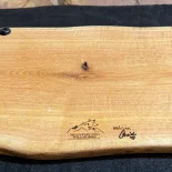 Cutting Board bottom with mountain dog millworks laser engraving and with love Anne laser signature