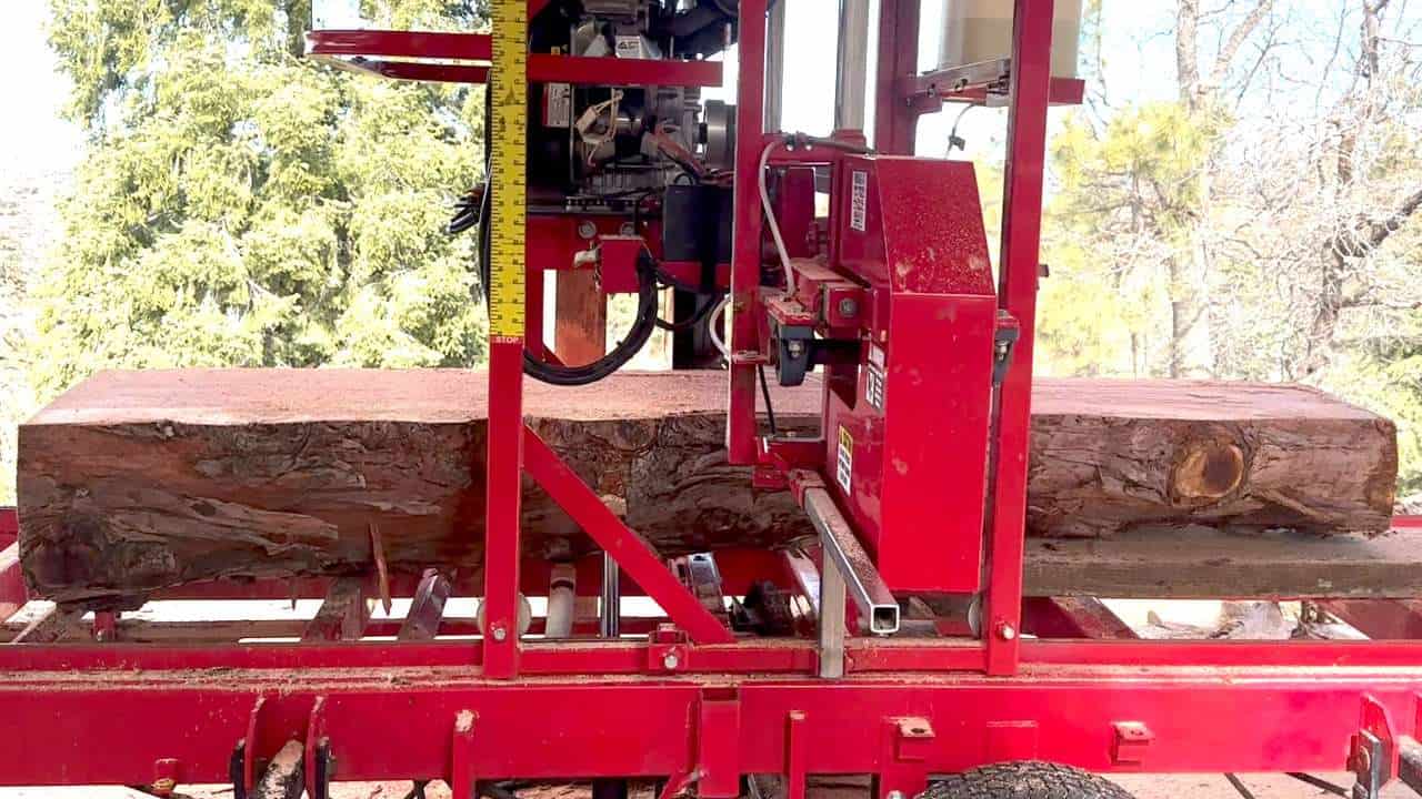 Milling Redwood Slabs Side Angle
