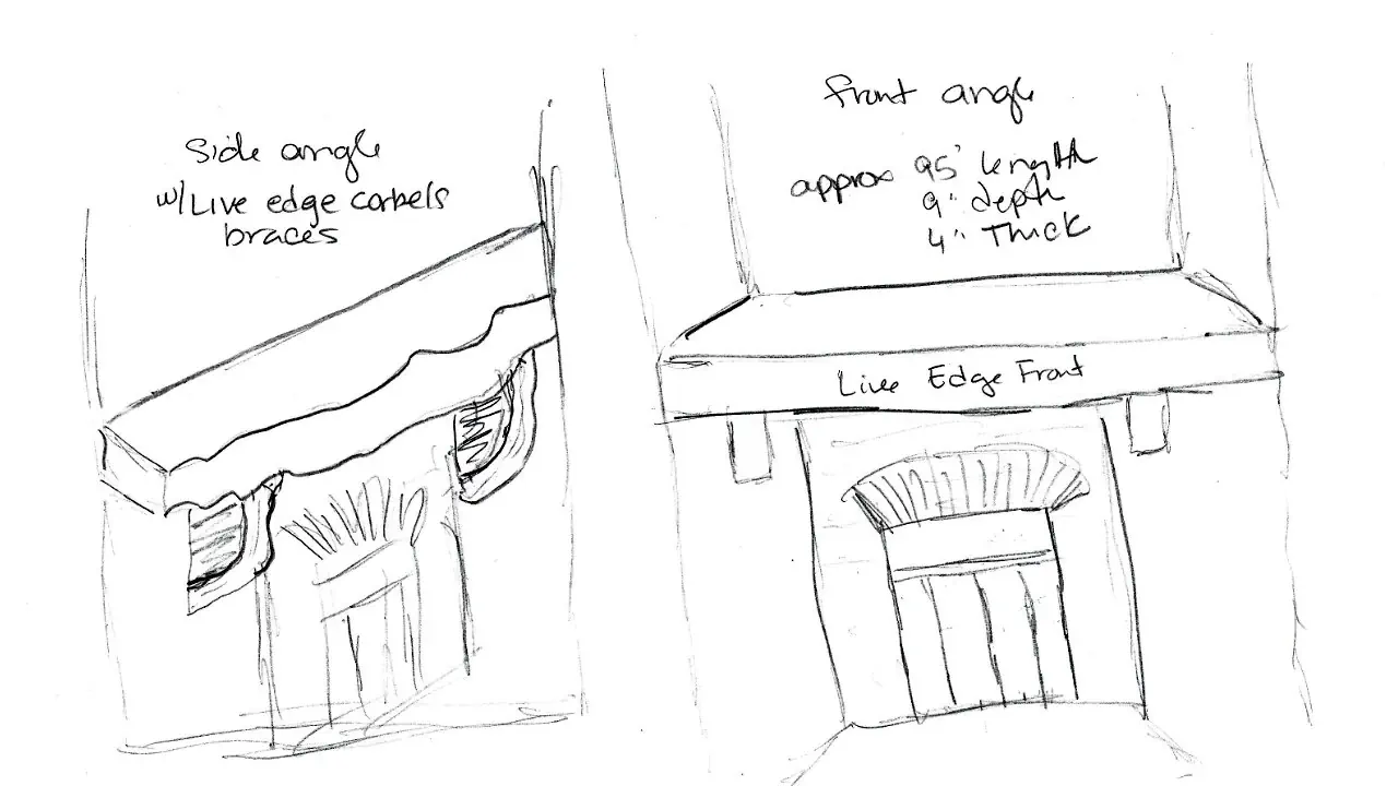 Live Edge Mantle Schematic