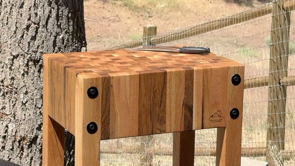 Butcher Block - Oak sitting outside ready for use