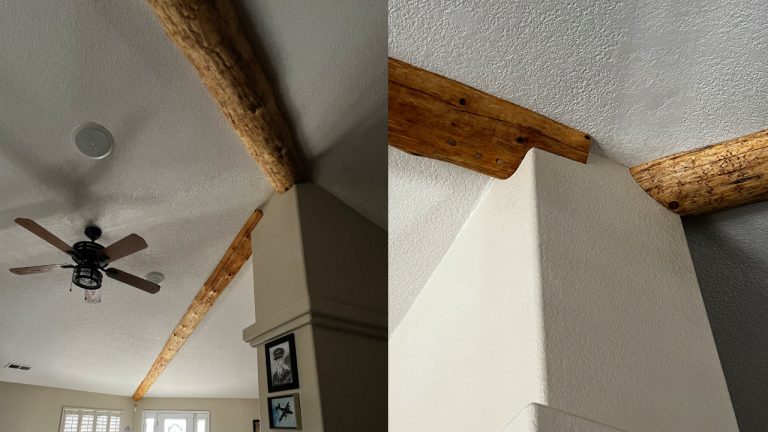 Pine ceiling beams