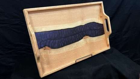 Serving Tray Oak with River Serving Tray Oak with River