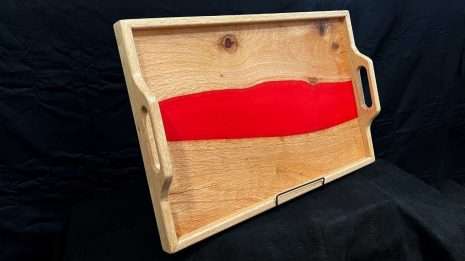 Serving Tray Oak with Red River Serving Tray Oak with Red River