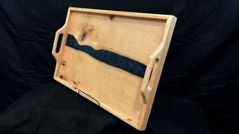 Eucalyptus Serving Tray with Blue river Eucalyptus Serving Tray with Blue river