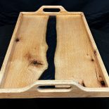Eucalyptus Serving Tray with Blue river