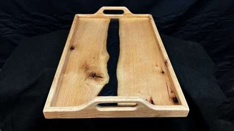 Eucalyptus Serving Tray with Blue river Eucalyptus Serving Tray with Blue river