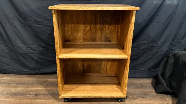 Rolling Coffee Cart Red Oak