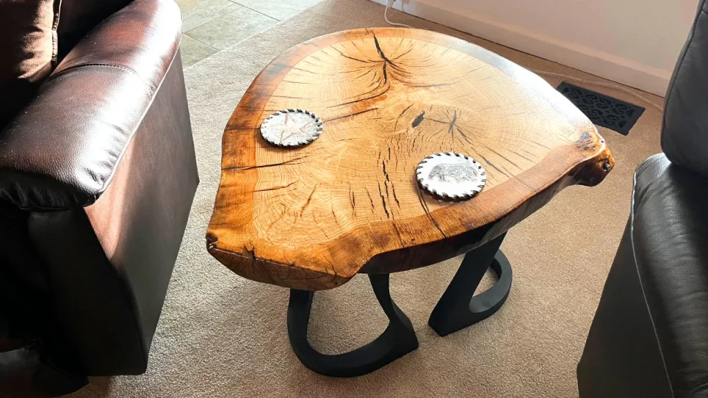 Oak Cookie Side Table