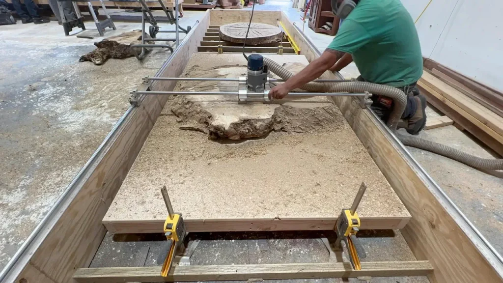 Giant Oak Rootball Converted into Octagon Dining Table