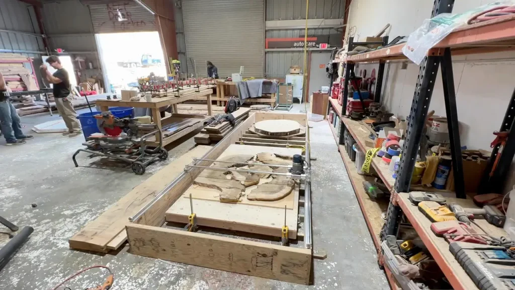 Giant Oak Rootball Converted into Octagon Dining Table