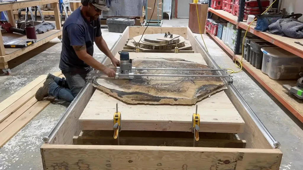 Giant Oak Rootball Converted into Octagon Dining Table