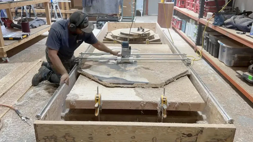 Giant Oak Rootball Converted into Octagon Dining Table