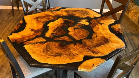 Black Resin Oak Root Ball Table.jpg Black Resin Oak Root Ball Dining Table