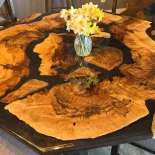 Black Resin Oak Root Ball Dining Table