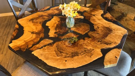 Black Resin Oak Root Ball Dining Table Black Resin Oak Root Ball Dining Table