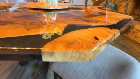 Black Resin Oak Root Ball Dining Table Black Resin Oak Root Ball Dining Table