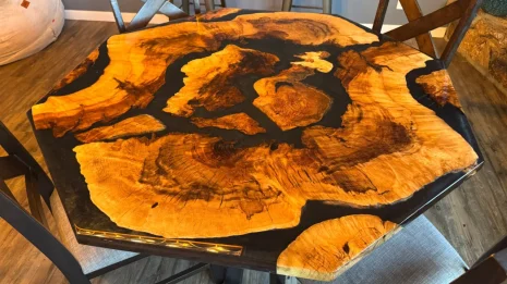 Black Resin Oak Root Ball Dining Table Black Resin Oak Root Ball Dining Table