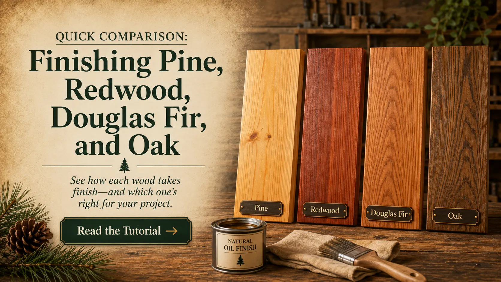 Finishing Pine Oak Redwood and Douglas fir